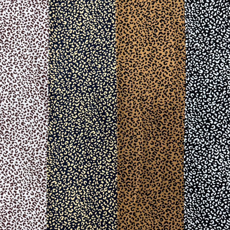 Tela Rayón Estampada 45S – Estampado Leopardo Pequeño